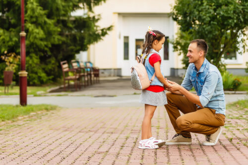 Father Dropping Off Daughter